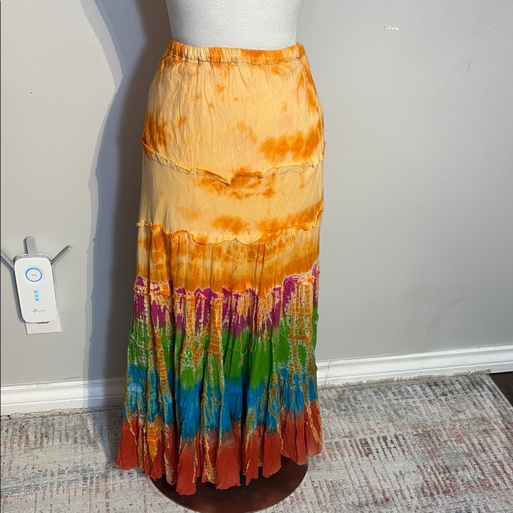 Colorful Tie-Dye Maxi Skirt